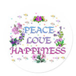 Peace Love Happiness Stickers