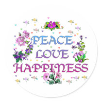 Peace Love Happiness Stickers