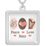 Peace Love Harp Necklace