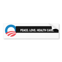 Peace. Love. Health Care. Headline Bumper Sticker