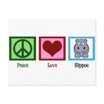 Peace Love Hippos Post Card