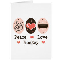 Peace Love Hockey Greeting Card