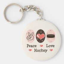 Peace Love Hockey Key Chain