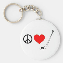 Peace Love Hockey Keychain