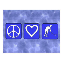 Peace Love Hockey Post Card