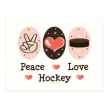 Peace Love Hockey Postcards