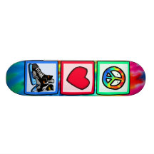 Peace, Love, Hockey Skate Board Deck