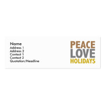 Peace Love Holidays Christmas Design Business Card