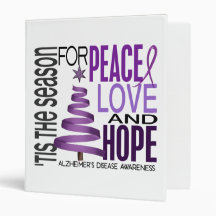 Peace Love Hope Christmas Alzheimer's Disease Binder