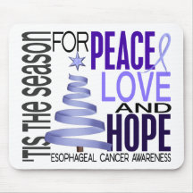 Peace Love Hope Christmas Esophageal Cancer Mousepad