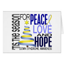 Peace Love Hope Christmas Holiday Down Syndrome Cards