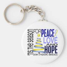 Peace Love Hope Christmas Holiday Down Syndrome Keychain