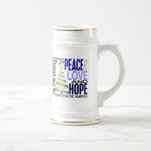 Peace Love Hope Christmas Holiday Down Syndrome Mugs