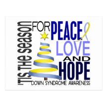 Peace Love Hope Christmas Holiday Down Syndrome Postcards