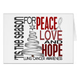 Peace Love Hope Christmas Holiday Lung Cancer Card