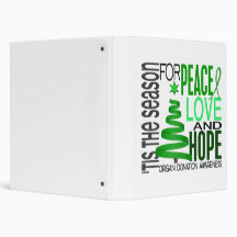 Peace Love Hope Christmas Holiday Organ Donation Vinyl Binders