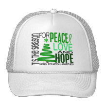 Peace Love Hope Christmas Holiday Organ Donation Trucker Hats