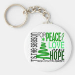 Peace Love Hope Christmas Holiday Organ Donation Keychains