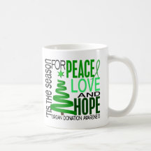 Peace Love Hope Christmas Holiday Organ Donation Coffee Mug