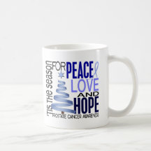 Peace Love Hope Christmas Holiday Prostate Cancer Coffee Mug