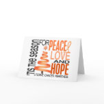 Peace Love Hope Christmas Holiday Uterine Cancer cards