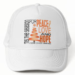 Peace Love Hope Christmas Holiday Uterine Cancer hats