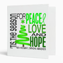 Peace Love Hope Christmas Non-Hodgkin's Lymphoma Vinyl Binder