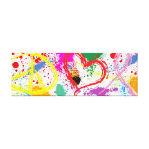 Peace Love Hope - Paint Splatter 3 Piece Canvas Gallery Wrap Canvas