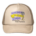 PEACE LOVE HUG Someone With Down Syndrome T-Shirts Mesh Hats