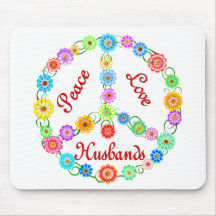 Peace Love Husbands Mouse Pads