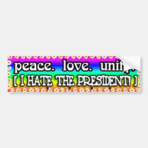 peace, love & hypocrisy bumper sticker