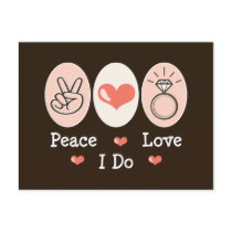 Peace Love I Do Wedding Postcard