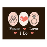 Peace Love I Do Wedding Postcard