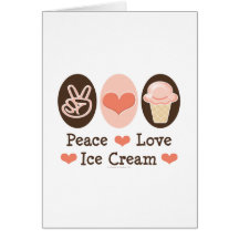Peace Love Ice Cream Greeting Card