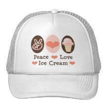 Peace Love Ice Cream Hat