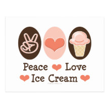Peace Love Ice Cream Postcard
