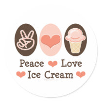 Peace Love Ice Cream Stickers