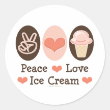 Peace Love Ice Cream Stickers