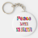 Peace Love Ice Skating Keychains