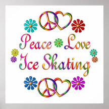 PEACE LOVE ICE SKATING PRINT