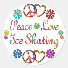 PEACE LOVE ICE SKATING STICKER