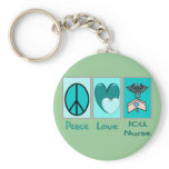 Peace Love ICU Nurse keychains