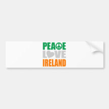 Peace Love Ireland Bumper Stickers