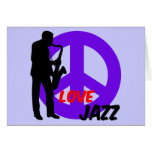 Peace love jazz card