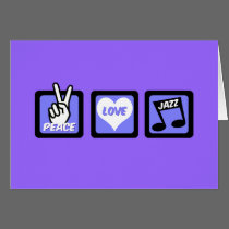 Peace love jazz cards