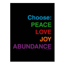 Peace Love Joy Abundance Postcard