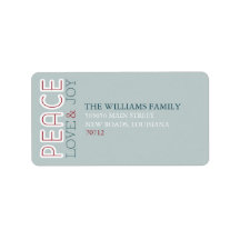 Peace Love & Joy Address Label
