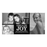 Peace Love Joy Chalkboard - 3 photos Custom Photo Card