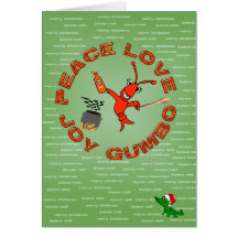 Peace,Love,Joy,GUMBO Louisiana Christmas Card