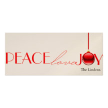 Peace, love, joy - holiday greetings personalized invitation